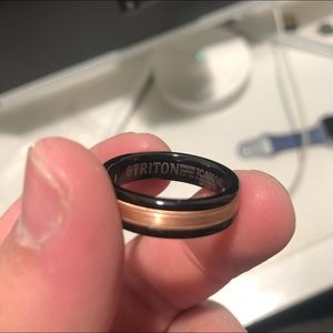Triton Men’s Tungsten Ring Black/Rose Gold